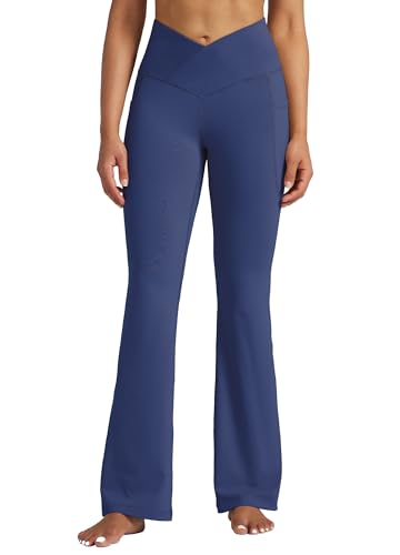 Pantalon de yoga évasé Willit à taille haute avec poches pratiques