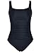 Firpearl Women's Retro One Piece Bathing Suits Ruched Tummy Control Swimsuits Black US16