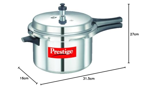 Image of Prestige Popular Aluminium Outer Lid Pressure Cooker, 5.5 Litres, Silver