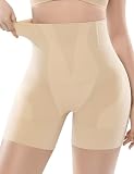 SOL LORA High Waisted Tummy Control Shapewear for Women,Thigh Slimmer Body Shaper Shorts High Compression Panties under Dress Nude
