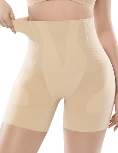 SOL LORA High Waisted Tummy Control Shapewear for Women,Thigh Slimmer Body Shaper Shorts High Compression Panties under Dress Nude