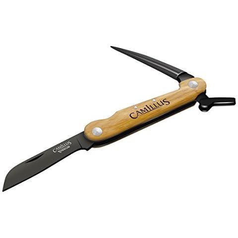 Camillus 7.5” Folder W/Marlin Spike Knife/Bamboo Handle/CARBONITRIDE Titanium™ / AUS-8 Cover