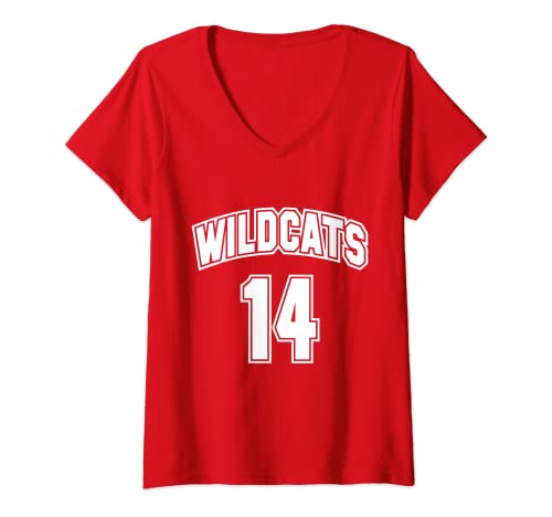 Mujer Wildcats 14 Camiseta Camiseta Cuello V Cover