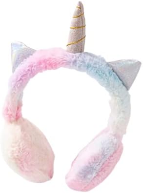 Children Plush Unicorn ear mask/ear puff women Kids Lovely Winter Warmer Ear Muffs unicorn Ear Cover Women/ear muff unicorn (color-Pink)