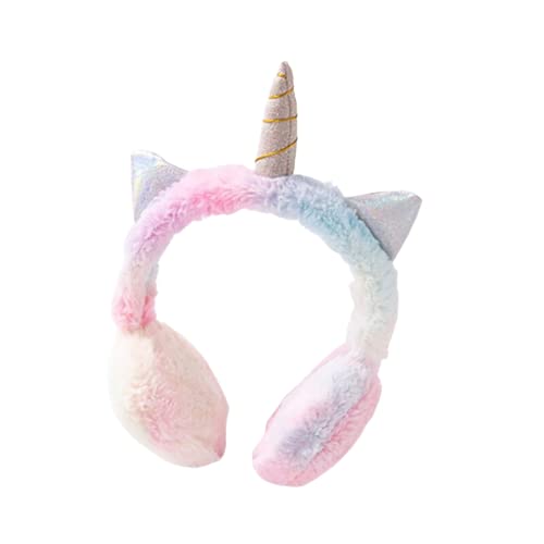GJSHOPChildren Plush Unicorn ear mask/ear puff women Kids Lovely Winter Warmer Ear Muffs unicorn Ear Cover Women/ear muff unicorn (color-Pink)