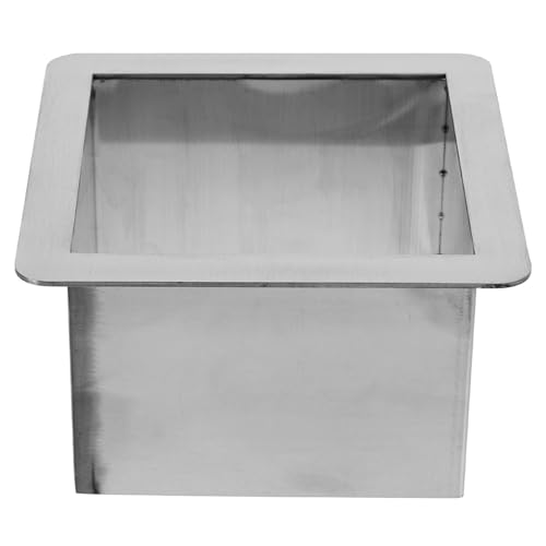 Drop-in Trash Chute Grommet Square Stainless Steel Counter Built-in Waste Disposal for Kitchen Countertops Space-Saving Design Easy to .29X6.29X4.05In