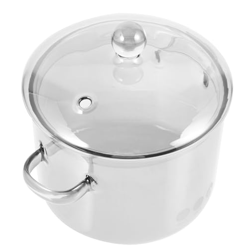 SOIMISS Olla de Vidrio para Cocinar con Tapa Resistente Cambios de Temperatura Diseño Transparente para Cocinar la Vista Olla para Guisos Casa con Doble Asa para Cocina