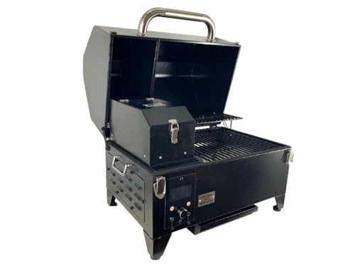 Freedom Portable Pellet Grill & Smoker for Cookouts and BBQ, with Electronic Display, Dual Meat Probes, 242 sq inch Grilling Area, Heats Up to 500ºF, AC/DC Power