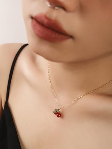 OJERRY Kawaii Cute Dainty Gold Plated Fruit Food Pendant Necklaces, Simple Jewelry Accessories Gifts for Women Girls4