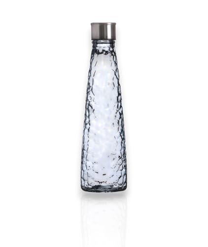 WESTCRAFT Bouteille d'eau en verre coloré 750ml Vintage Hermétique pour jus, boisson, bouteille d'eau (6 couleurs pastel au choix) (Bleu)