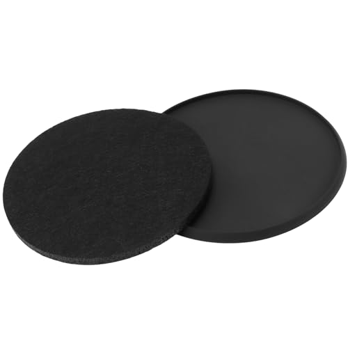 HOZEON 12 Pack Absorbent Coasters with Holder, 4 Inch Round Silicone Drink Coasters with Soft Felt Insert for Home, Office, Coffee Table (Black) by HOZEON - Used condition - Image 7