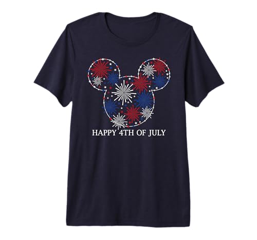 T-shirt Mickey Disney feu d'artifice vêtements mode été homme femme