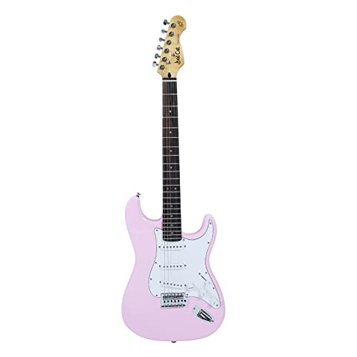 Bad Cat Instruments Electric Guitar, St Style Solid Body Electric Guitar, Maple Neck And Fingerboard With 3 Single-Coil Alnico V Pickups, 18:1 Gear Ratio Tuning Keys, Polaris Series Ps-310 Shell Pink #TOP1