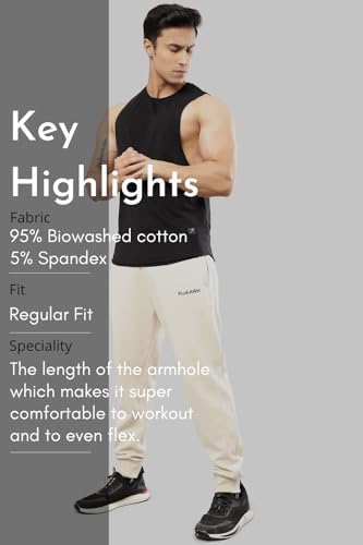 Image of FUAARK Men's Cotton Sleeveless Tank Tops Gym Vest for Mens