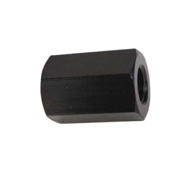 41503 Coupling Nut, 3/8"-16 Thread Size, Steel, Black Oxide Finish, 1" Length, 11/16" Width