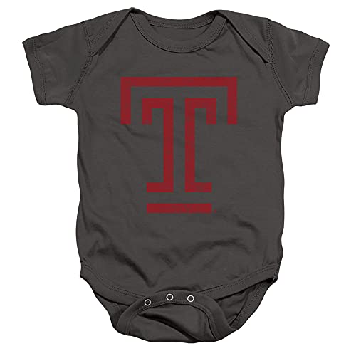 Temple University Official Distressed Primary Unisex Infant Snap Suit for Baby,Charcoal, 24 Months