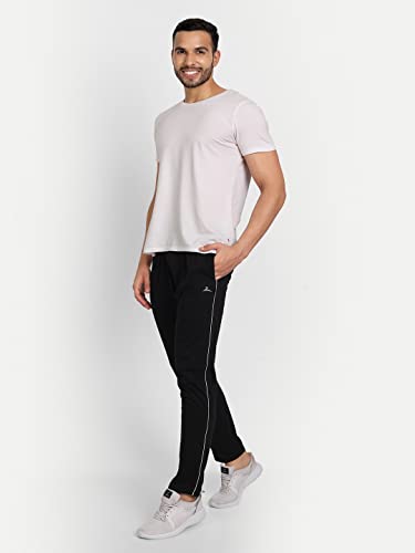 Image of Zeffit Men's Slim Fit Track Pants, Cotton, Elastic Waist, Side Pockets, Running & Gym