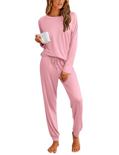 Ekouaer Pajamas Womens Long Sleeve Pj Set 2 Piece Loungewear Soft Sleepwear - image 1