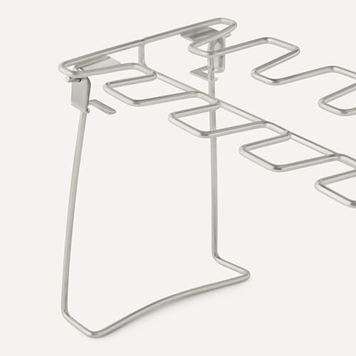 Image of Amazon Basics Chicken Leg and Wing Rack, 14 Slots BBQ Chicken Drumsticks Holder, Food Grade Stainless Steel Roaster Stand for Smoking and Grilling, Oven, Charcoal Grill, Silver, 1-Pack