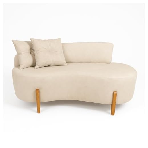 Sofá Orgânico 2 Lugares C/2 Almofadas Curvo Sala Recepção Boucle Bege