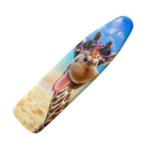 Wanyint Bügelbrettbezug mit lustigem Giraffen-Druck, passend für Standardgrößen, waschbar, weicher Stoff, gemütliche Nasentasche, 139,7 x 40,6 cm