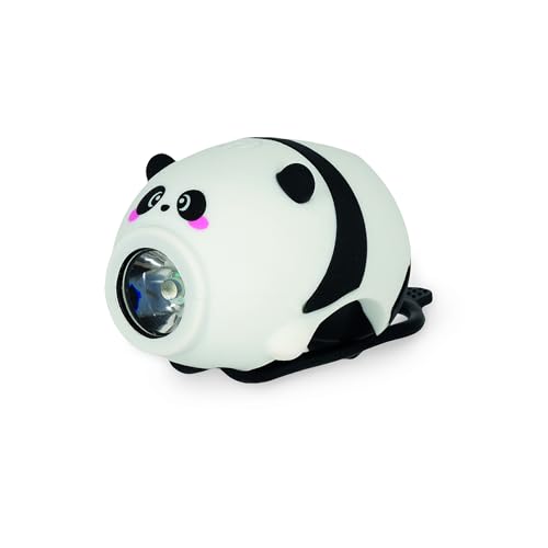 Legami - Luz Delantera de Bicicleta con Timbre, Tema Panda, Correa Ajustable, 3 Modos de luz, 5 Modos de Sonido, Cable Tipo C Incluido, Recargable, Resistente al Agua