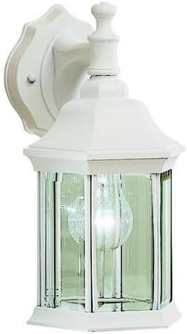 Kichler Chesapeake - Lámpara de pared para exteriores de 11.75 pulgadas con cristal biselado transparente en blanco, 9 pulgadas