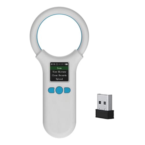 Lettore di Microchip ID Scanner per per Animali Domestici ID RFID EMID di Chip Portatile per BT+USB+2.4G Connect Supporto 500 Informazioni Funzione di