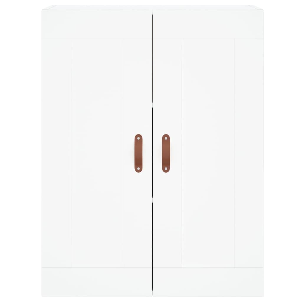 Bufet wysoki biały 69,5x34x180 cm, szafka do przechowywania z drewna inżynieryjnego z drzwiami i metalowymi nogami, duża przestrzeń do przechowywania w eleganckim wnętrzu