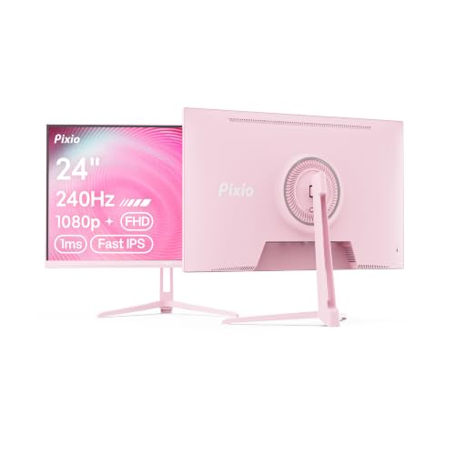 Image of Pixio PX249 Wave Pink 24 inch 240Hz Refresh Rate FHD 1080p Resolution Fast IPS Panel 1ms GTG Response Time Built-in Speakers Gaming Monitor with Adaptive Sync