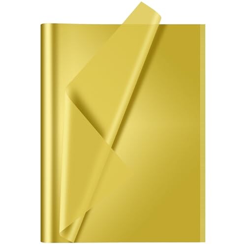 CHRORINE Lot de 60 feuilles de papier de soie doré pour emballage cadeau, loisirs créatifs, décoration, fête d'anniversaire, vacances (50,8 x 36,8 cm)