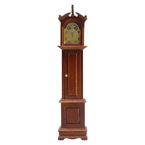 Miniature Dollhouse Grandfather Clock Set, 1:12 Scale Mini Doll House Furniture Accessories, Victorian Decoration for Living Room, Bedroom, Kitchen,...