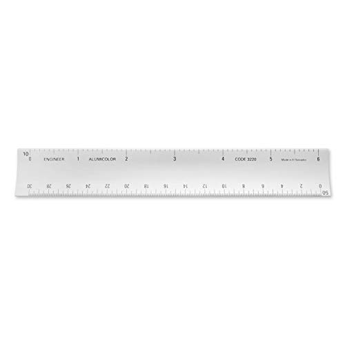 Image of Alumicolor 6-inch Aluminum Engineer Hollow Scale for School, Office, Art and Drafting, 6IN, Silver