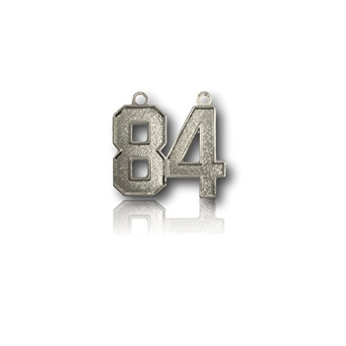 Number 84 Silver Plated Jersey Style Sports Necklace Charm Pendant (0.8