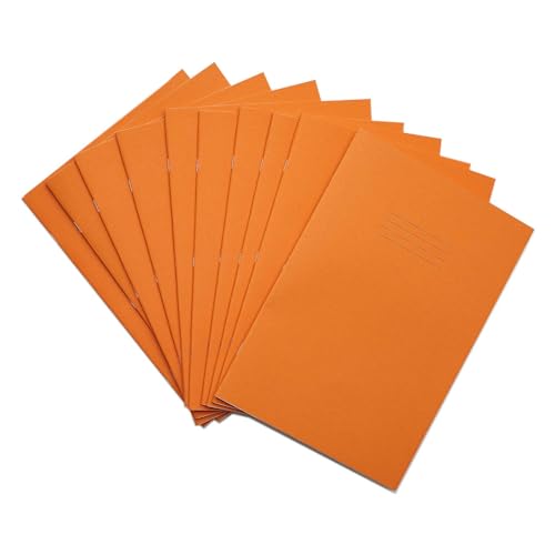 Image of Rhino A4 Exercise Books, 64-Page / 7mm Squared Paper Notebook, 10-Pack, Office & School Stationery Supplies, Orange
