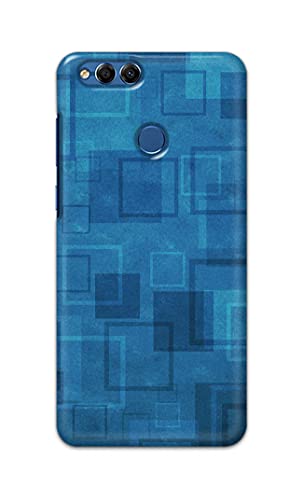 Image of Printed Hard Back Cover Case for Honor 7X | Huawei Mate SE Back Cover (Plain Azure Blue) -702