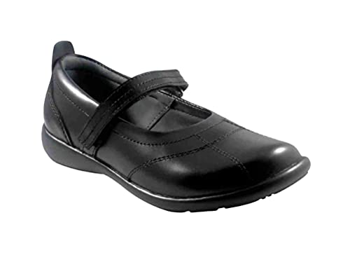 Little Girls Black Soft Leather Shoes, Cristina 11M