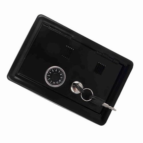 Asixxsix Tirelire Jouet pour Enfants, Coffre-fort avec 2 Clés, Conception Robuste, Protection des Objets de Valeur, pour le Bureau, L'école à Domicile (BLACK)