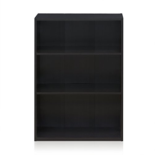 Image of Furinno WRIGHT Book Shelf, 3-Tier Modern Bookshelf, Bookcase with Closed Back, 11.6 inch x 24.5 inch x 35.3 inch, for Living Room, Bedroom, Home Office, Cinnamon Cherry