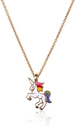 YALIKE Charm Plated Gold Silver Alloy Unicorn Necklace Pendant Charms Chain For Women Girls