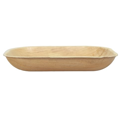 Image of Clazkit 50 Pack Areca Palm Leaf Deep Bowls | Like Wooden Bamboo | Eco Friendly, Biodegradable, Use and Throw Small Dona | for Serving Pasta, Soup & Snacks | Birthday, Wedding & Party (6 inch X 8 inch)