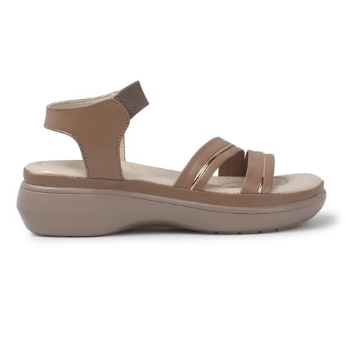 Image of Ladies Hub Stylish Women's Wedge Sandals Platform Heels with Extra Soft Cushioned Footbed, Ankle Strap & Open Toe Style