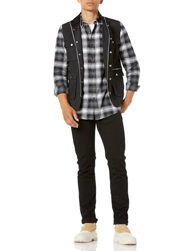 Image of Amazon Essentials Men's Regular Fit Long-Sleeve Flannel Shirt, Soft Brushed Cotton, Lightweight yet Warm
