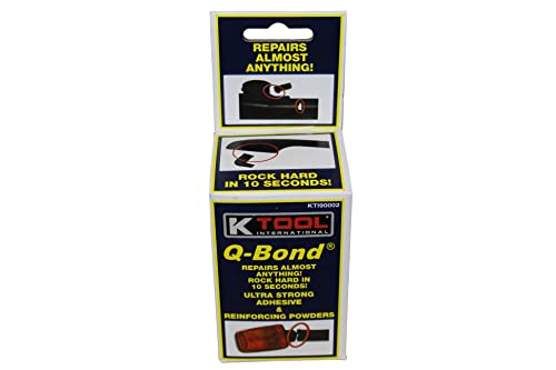 K Tool International 90002 Q Bond Ultra Strong Adhesive Kit For Garages, Repair Shops And, Diy, Repairs Hard Plastics/Pvc/Metals, (2) Adhesive Bottles, (1) Plastic And (1) Metal Reinforcing Powders #TOP3