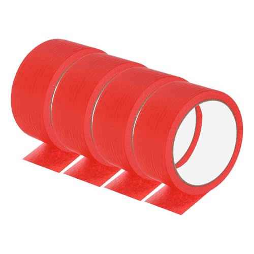 Image of PATIKIL Masking Tape 1.8 Inch Wide, 4 Roll 22 Yard Painters Tape Bulk No Residue Craft Tape for Wall Painting Labeling Car Painting Home DIY Flower Crafts Decoration, Red