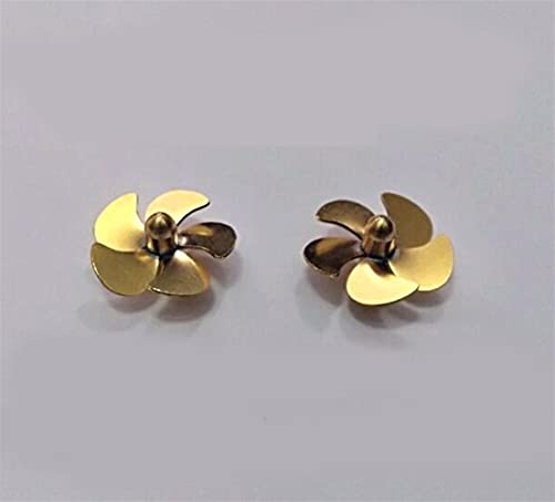 VLIZO 1PC 2mm Arbre diamètre de l'hélice 18mm Laiton à souder Palette hélices de Simulation Inverse Positive pour modèle de Bateau RC pièces de Bricolage...