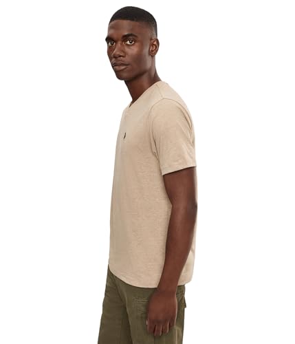 Image of U.S. Polo ASSN. Men's Solid V‑Neck T-Shirt, Khaki Heather, XX-Large