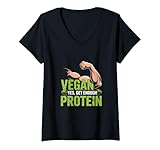Photo Gallery donna sì, ottieni abbastanza proteine vegetariano vegan bodybuilder maglietta con collo a v Photo Gallery donna sì, ottieni abbastanza proteine vegetariano vegan bodybuilder maglietta con collo a v