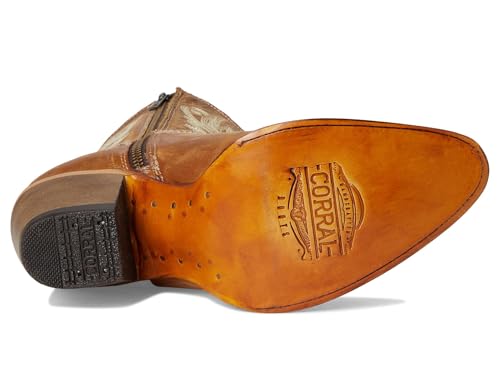 Image of CORRAL LADIE'S GOLDEN EMBROIDERY ANKLE BOOT, LEATHER SOLE, URBAN A4218