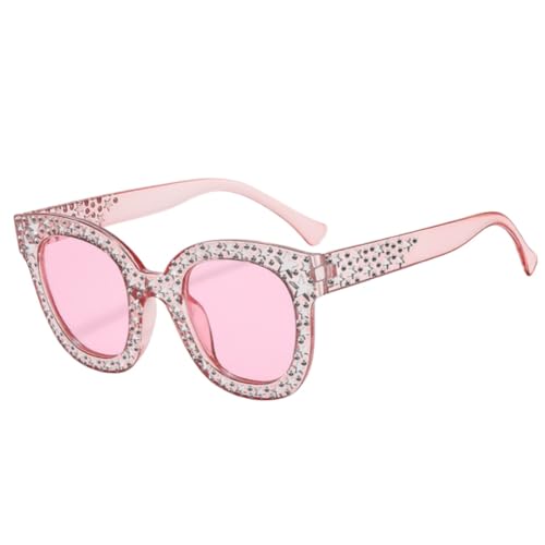 Shiratori Womens Oversized Square Sunglasses Bling Rhinestone Crystal Fashion UV400 Protection Trendy Sun Glasses for Women Men Pink